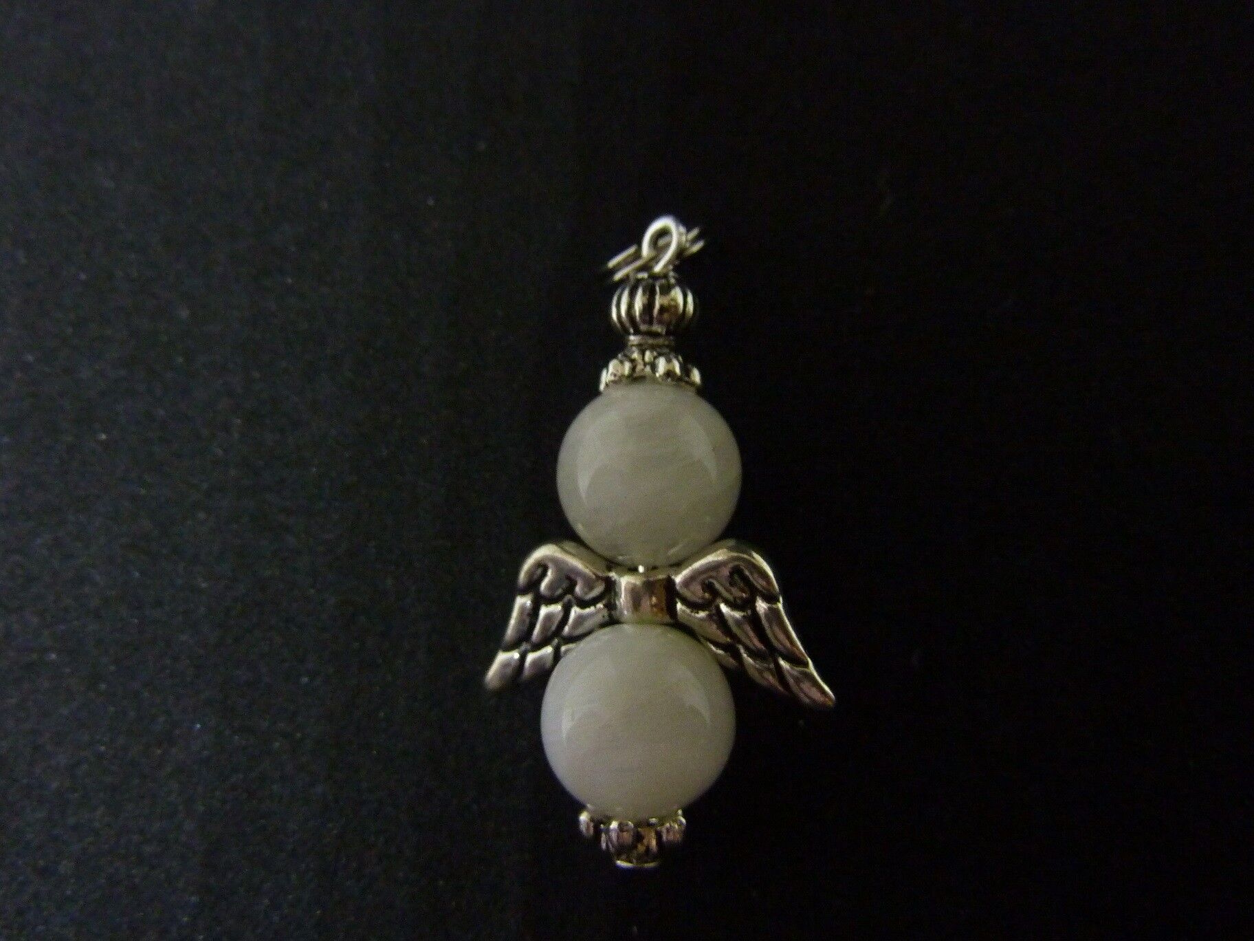 Pendentif ange pierre de lune perles rondes 10mm – Image 2