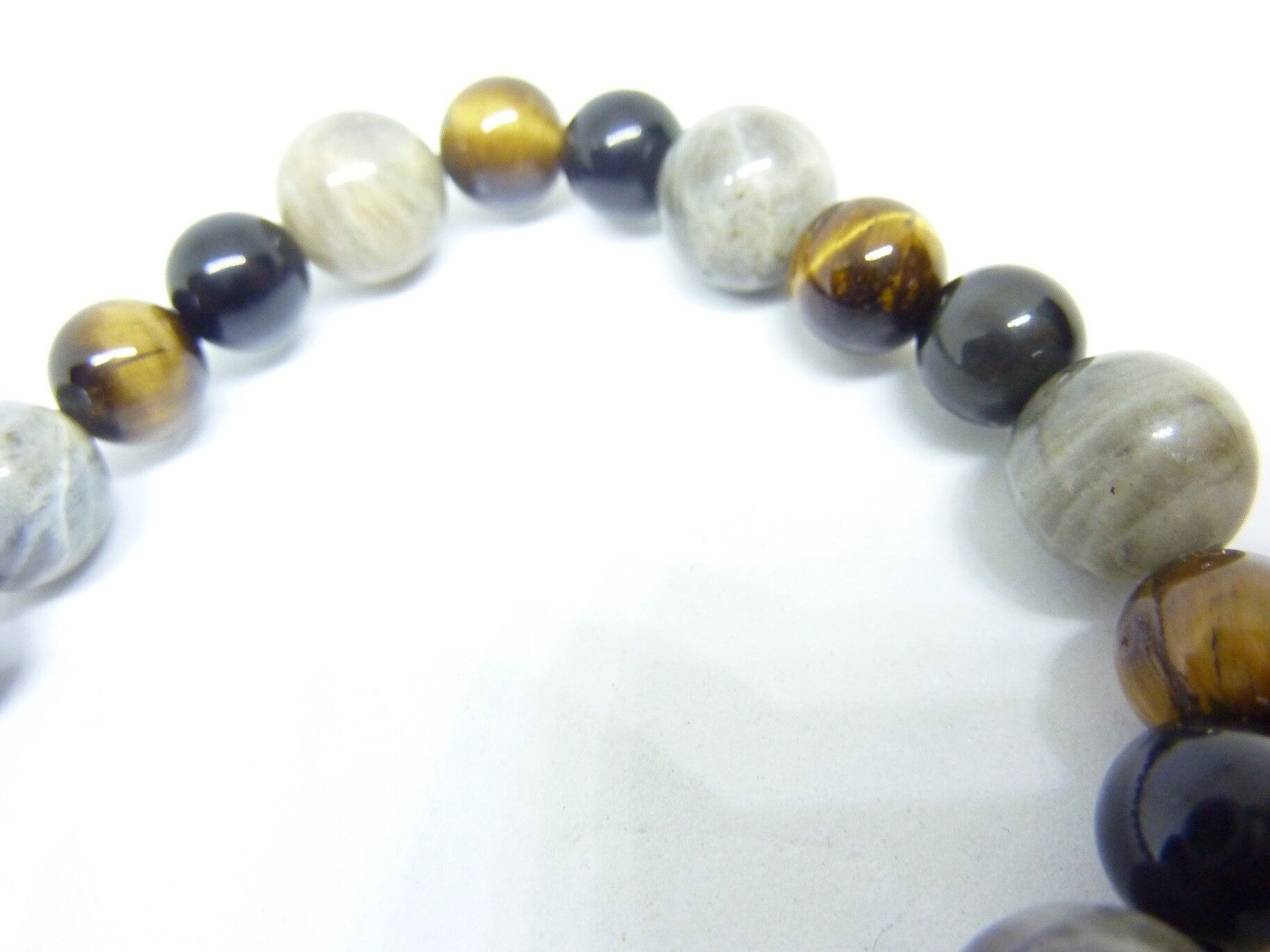 Bracelet protection Oeil de tigre-Obsidienne oeil céleste-Labradorite – Image 5