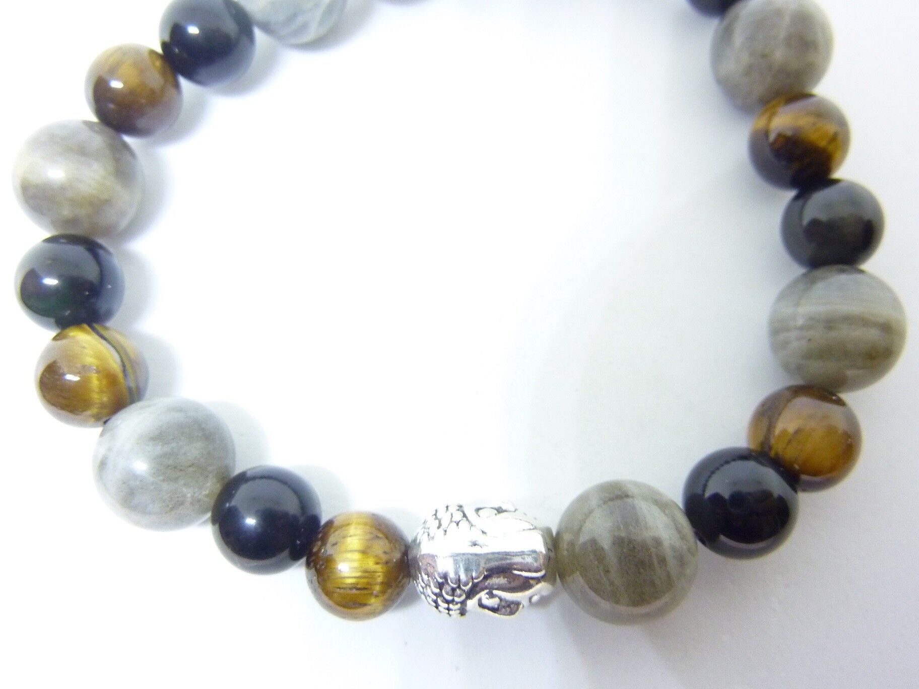 Bracelet protection Oeil de tigre-Obsidienne oeil céleste-Labradorite – Image 4