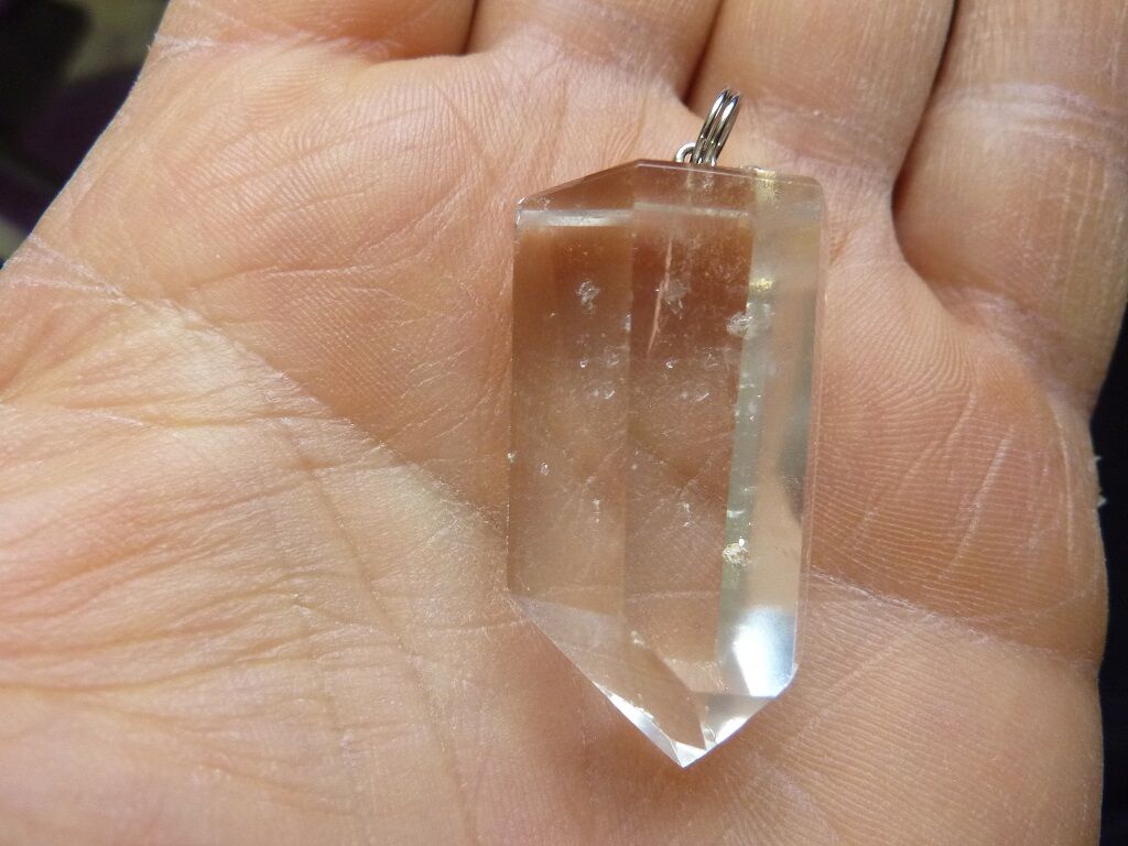 Pendentif pointe cristal de roche ref 3434