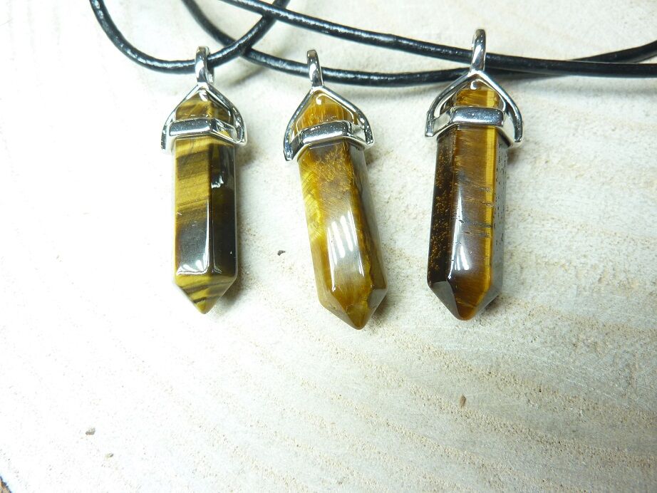 Pendentif Oeil de tigre pointe