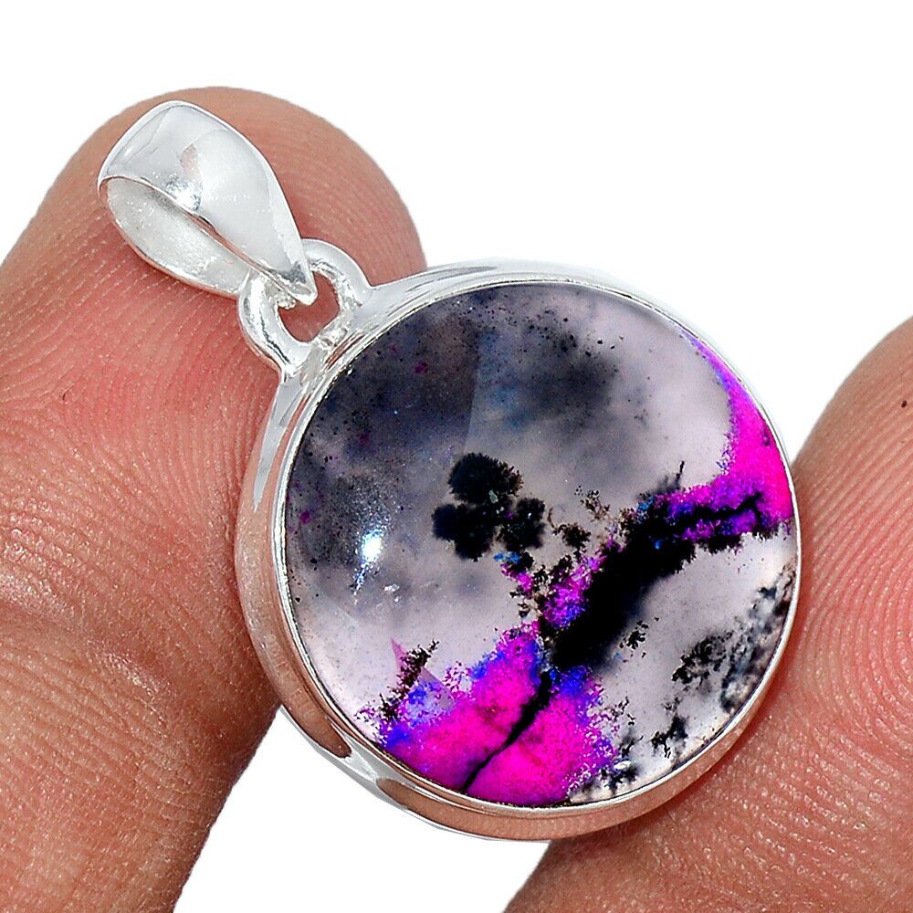 Pendentif Merlinite opale dentritique Monture argent 925 REF 0012