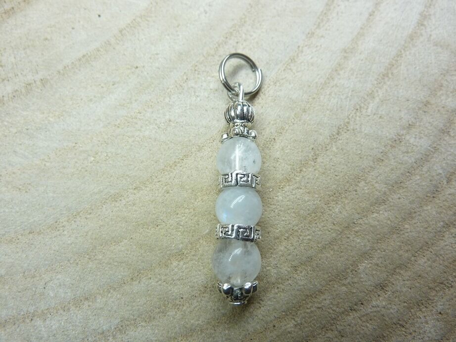 Pendentif Pierre de lune-Perles rondes 6 mm