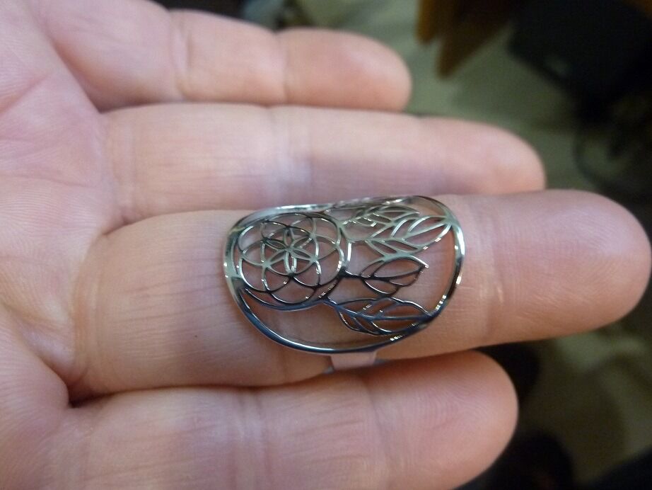 Bague Fleur de vie-attrape rêve réglable