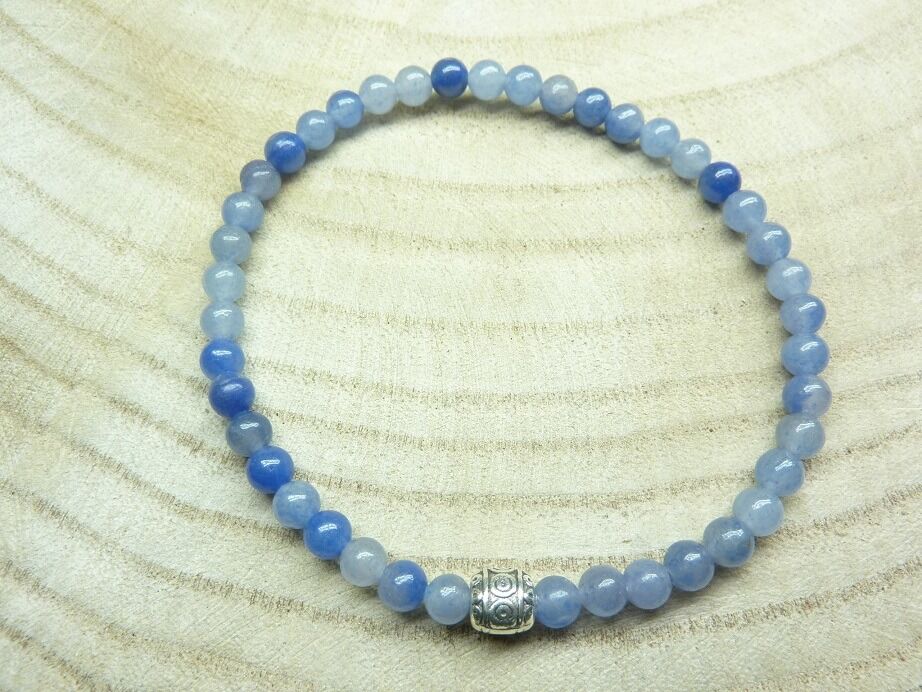 Bracelet Aventurine bleue - Perles rondes 4 mm