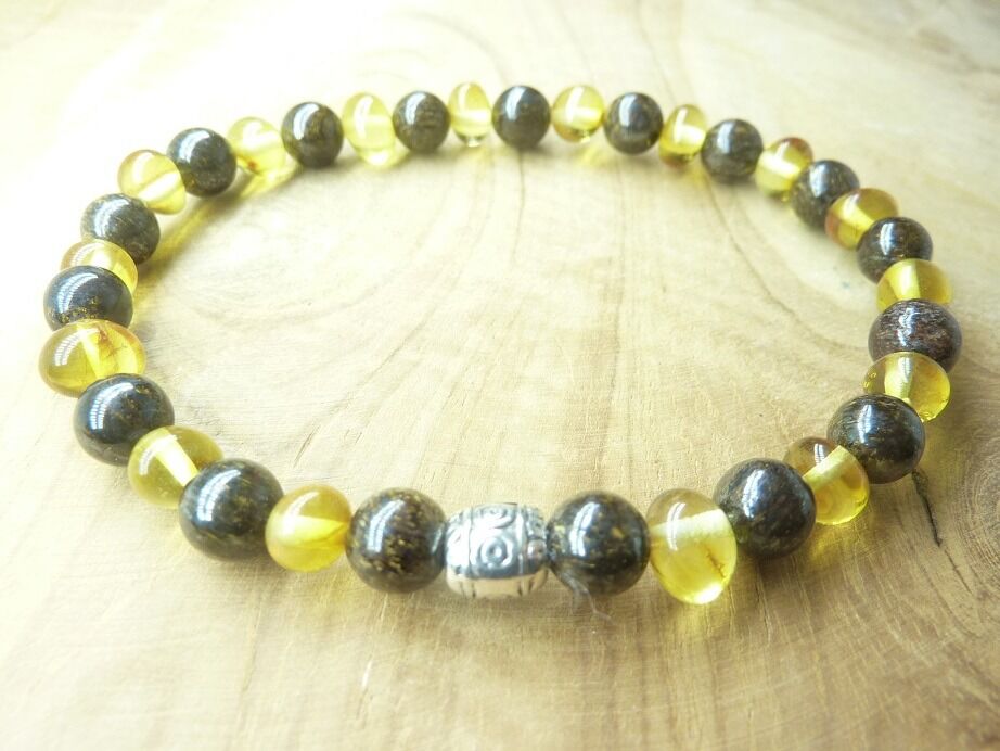 Bracelet Bronzite – Ambre miel de la Baltique