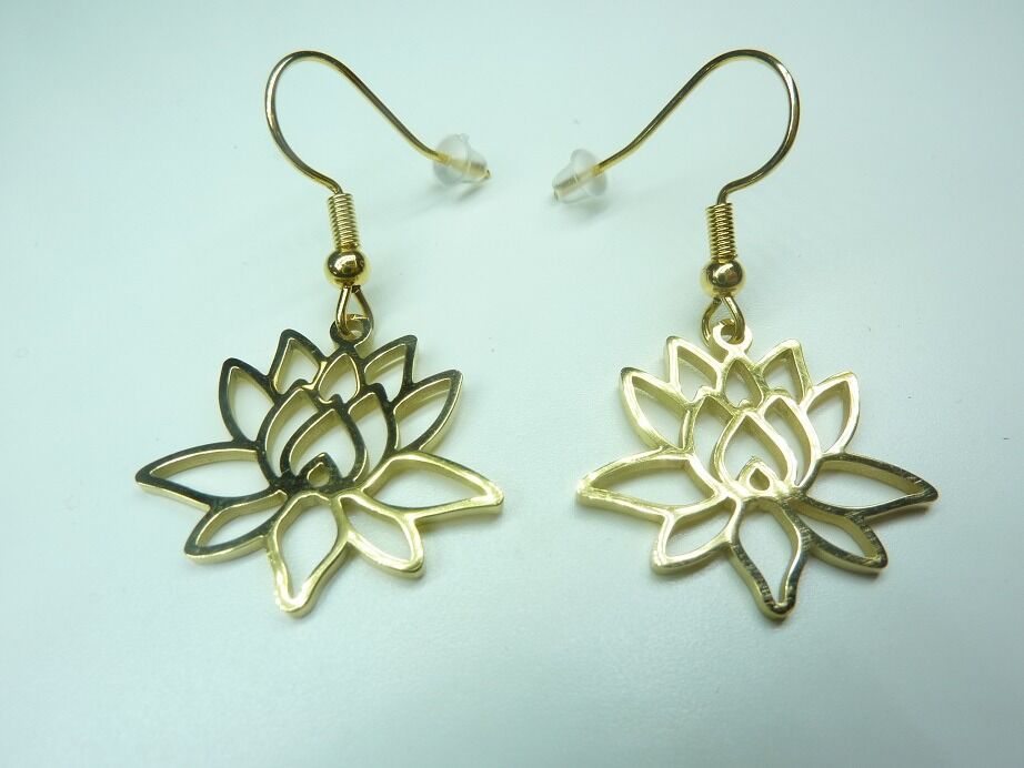 Boucles d'oreilles fleur de Lotus ref Or 02