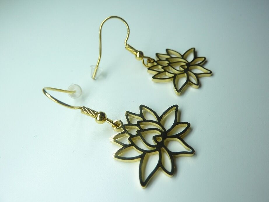 Boucles d'oreilles fleur de Lotus ref Or 02