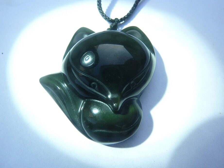 Pendentif Obsidienne oeil céleste renard – Image 3