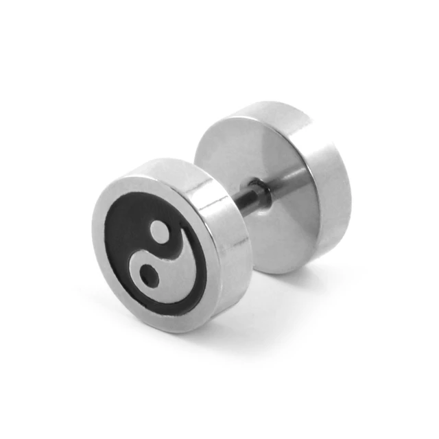 Boucle d'oreille yin & yang 8 mm ref argent