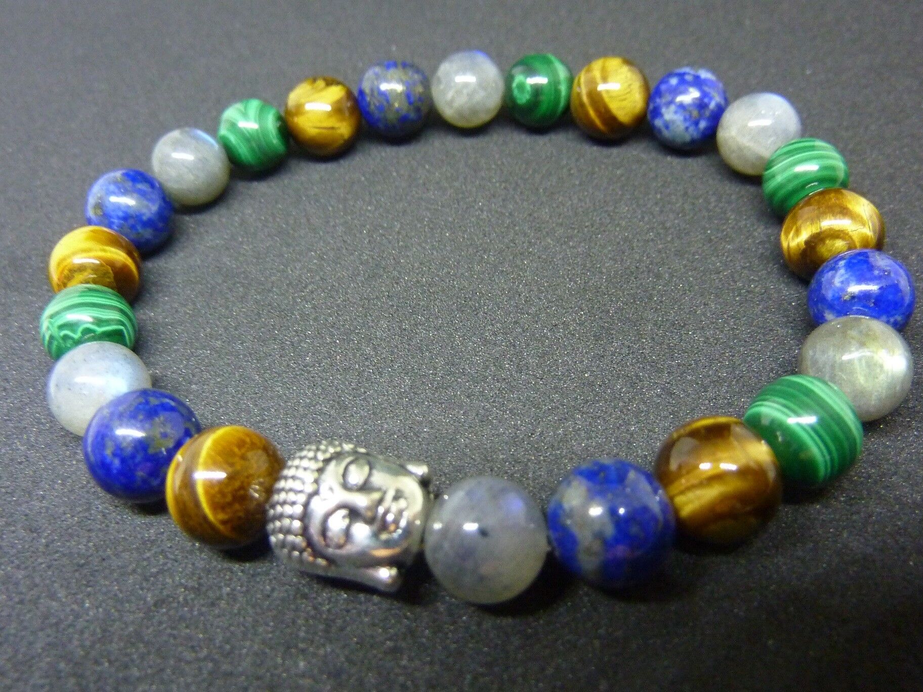 BRACELET PROTECTION MALACHITE-LAPIS LAZULI-OEIL DE TIGRE-LABRADORITE – Image 14