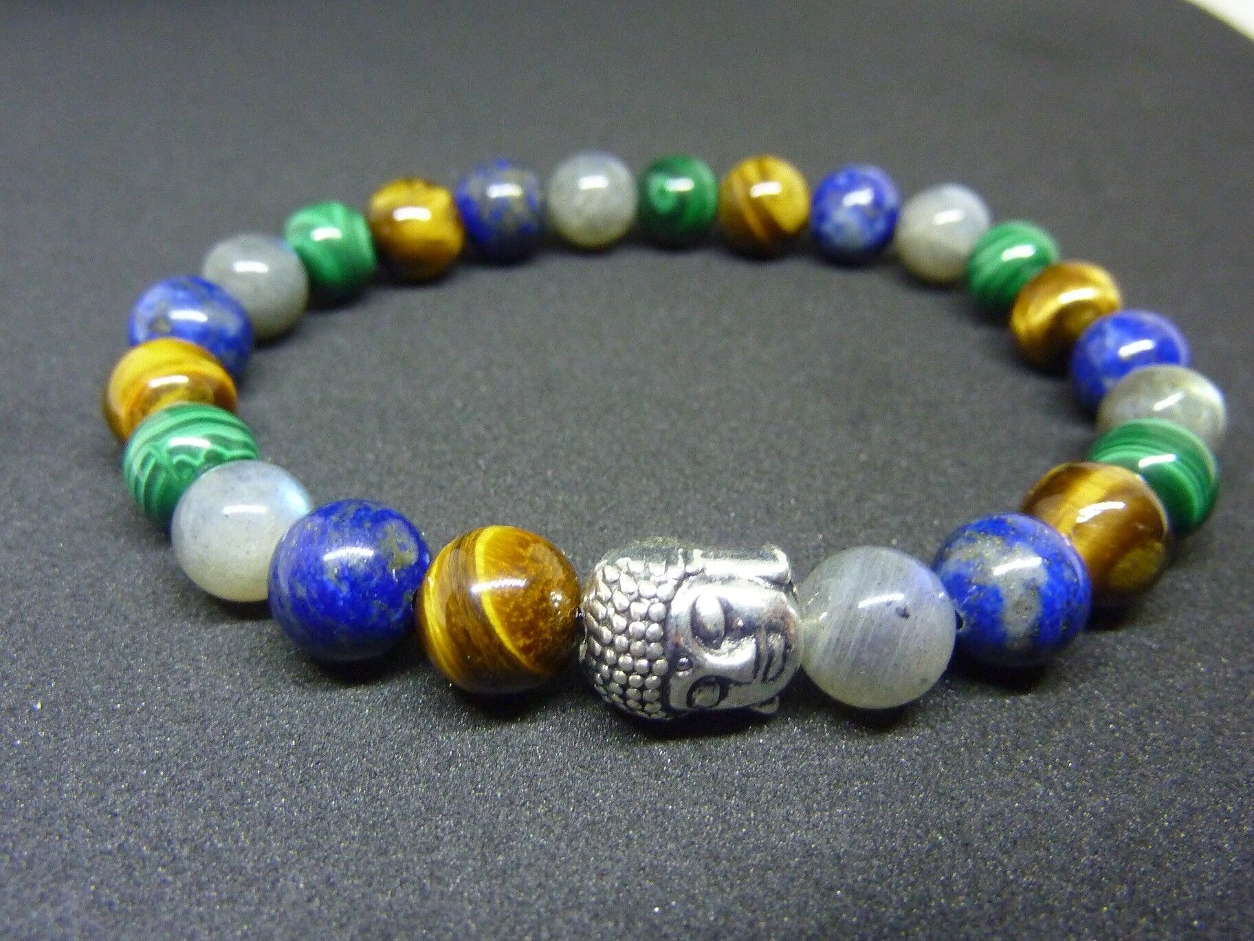 BRACELET PROTECTION MALACHITE-LAPIS LAZULI-OEIL DE TIGRE-LABRADORITE – Image 13