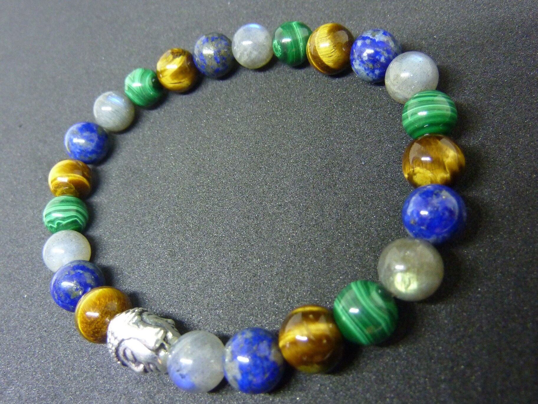 BRACELET PROTECTION MALACHITE-LAPIS LAZULI-OEIL DE TIGRE-LABRADORITE – Image 12