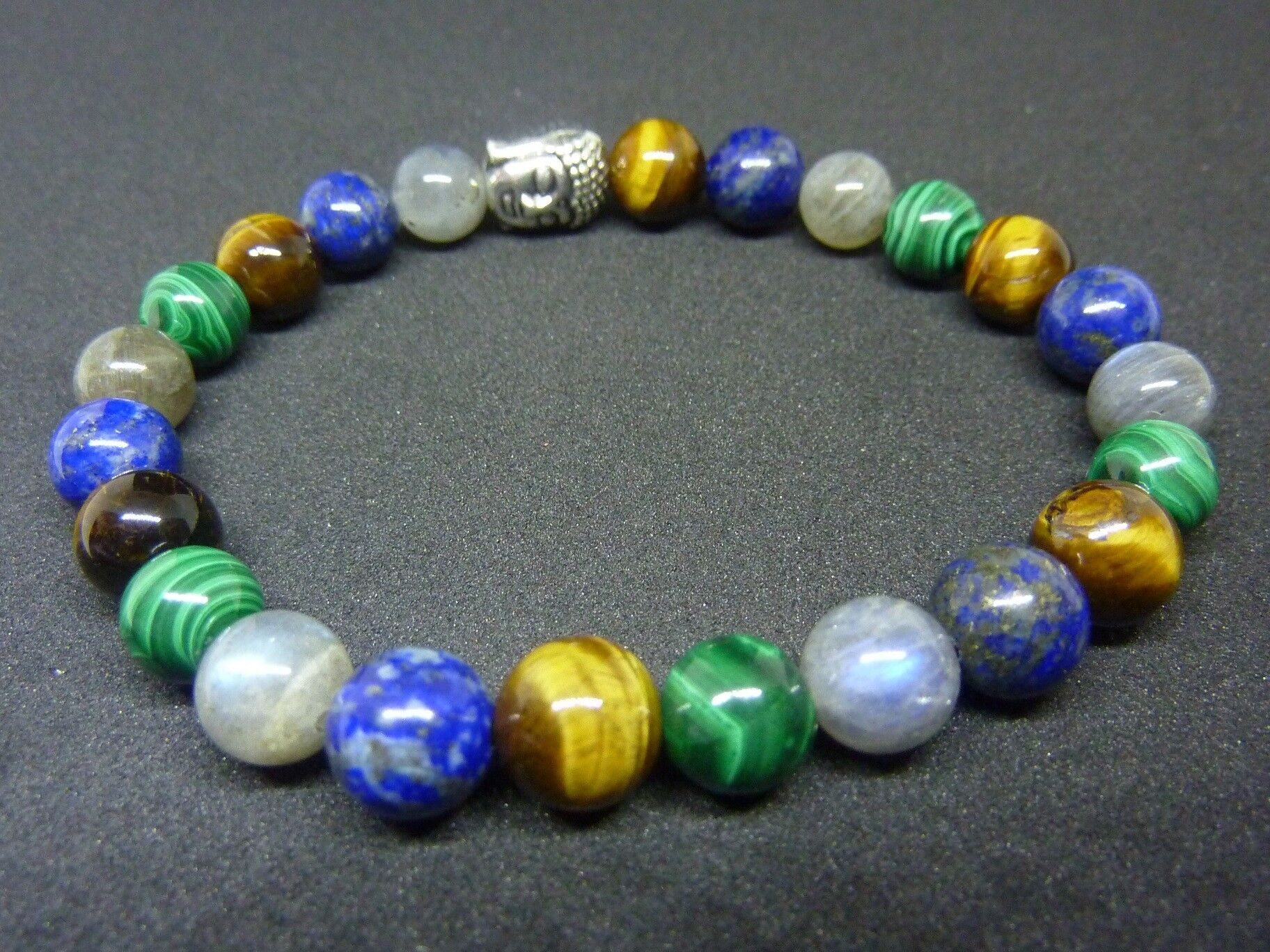 BRACELET PROTECTION MALACHITE-LAPIS LAZULI-OEIL DE TIGRE-LABRADORITE – Image 11