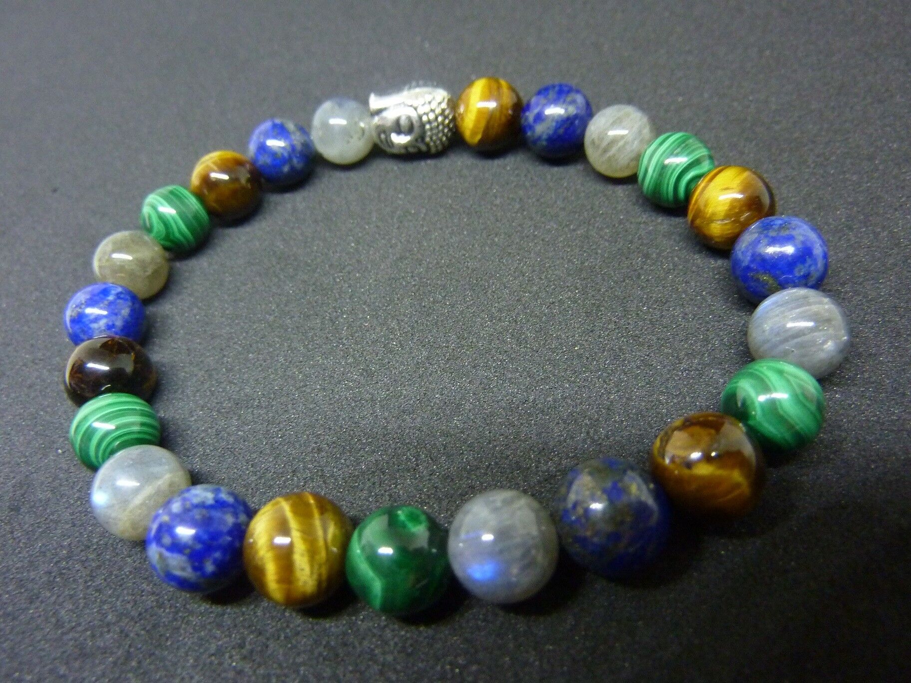 BRACELET PROTECTION MALACHITE-LAPIS LAZULI-OEIL DE TIGRE-LABRADORITE – Image 10