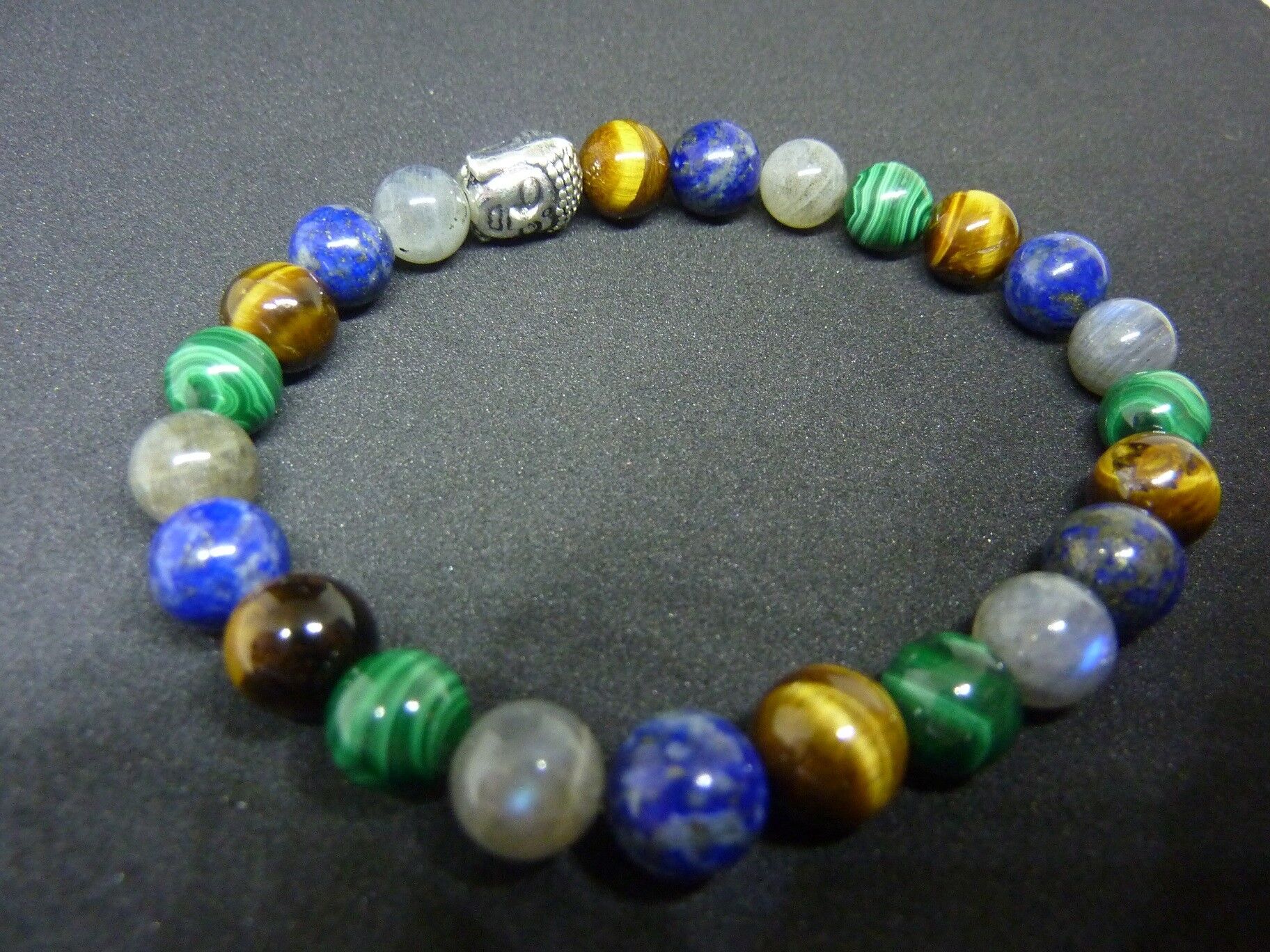BRACELET PROTECTION MALACHITE-LAPIS LAZULI-OEIL DE TIGRE-LABRADORITE – Image 9