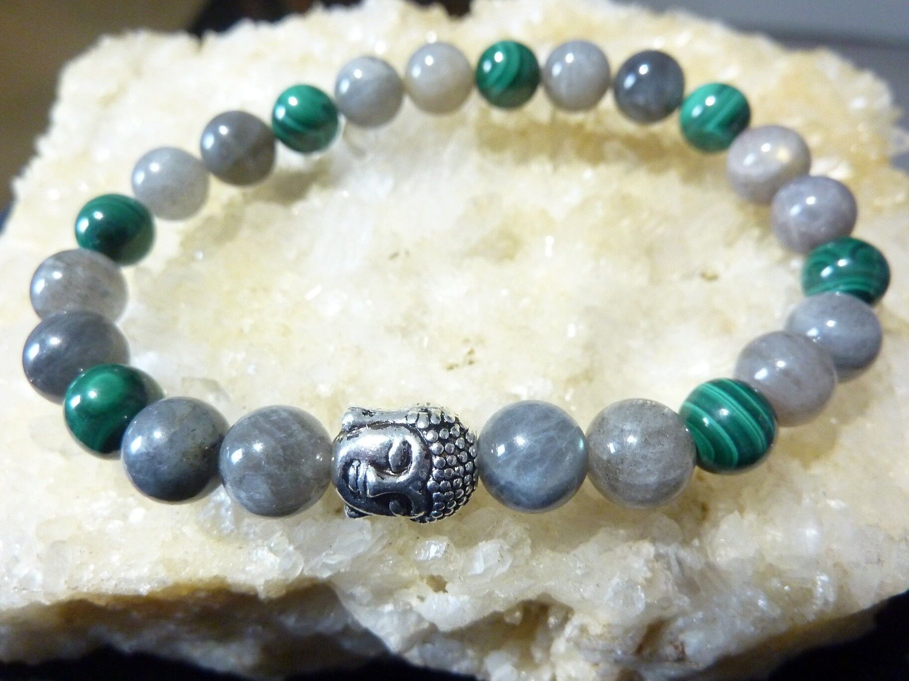 BRACELET MALACHITE-LABRADORITE force et protection – Image 4