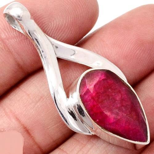 PENDENTIF RUBIS MONTURE ARGENT 925 REF 0041