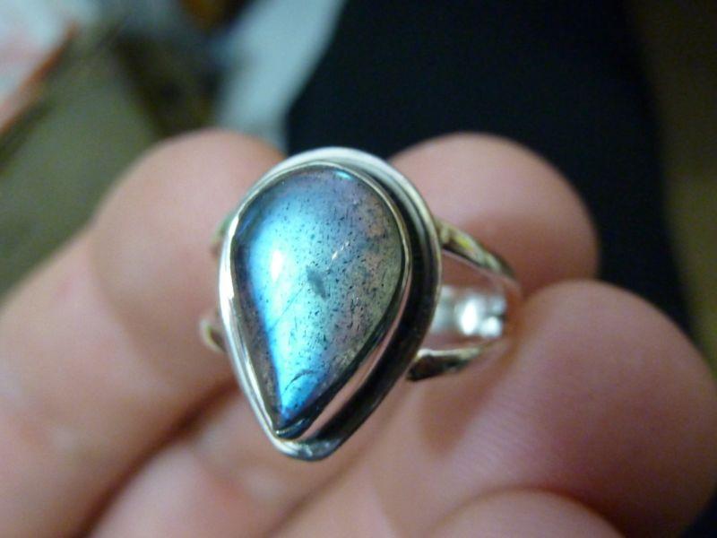 Bague labradorite monture argent 925 taille 57 3/4 REF 9326