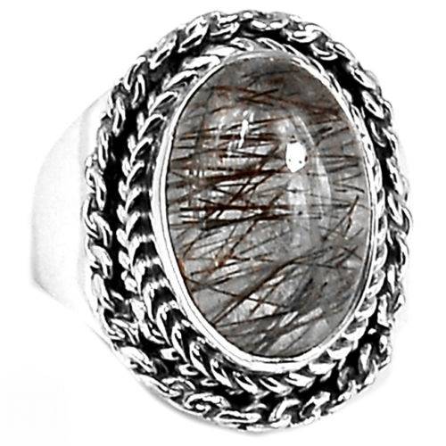 BAGUE Quartz Tourmaliné monture argent 925 TAILLE 52 3/4 ref 1208