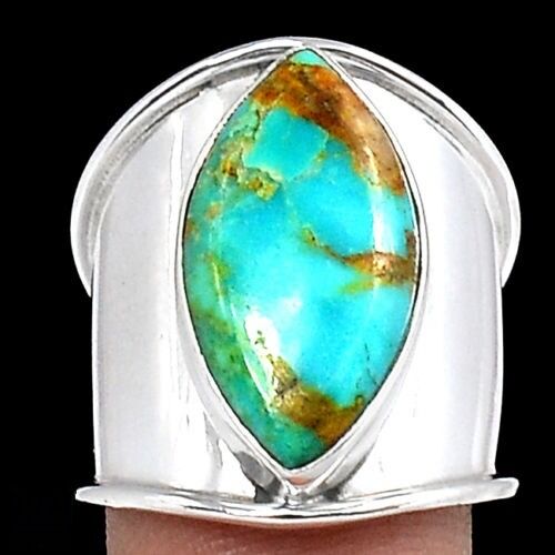 BAGUE TURQUOISE MONTURE EN ARGENT 925.TAILLE 57 REF 1634