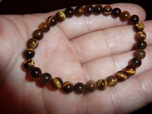 Bracelet oeil de tigre-Perles rondes 6 mm