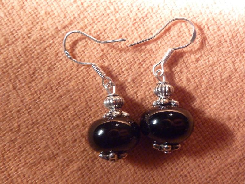 Boucles d'oreilles en tourmaline noire