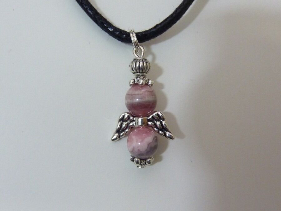 PENDENTIF ANGE RHODOCHROSITE 7 MM