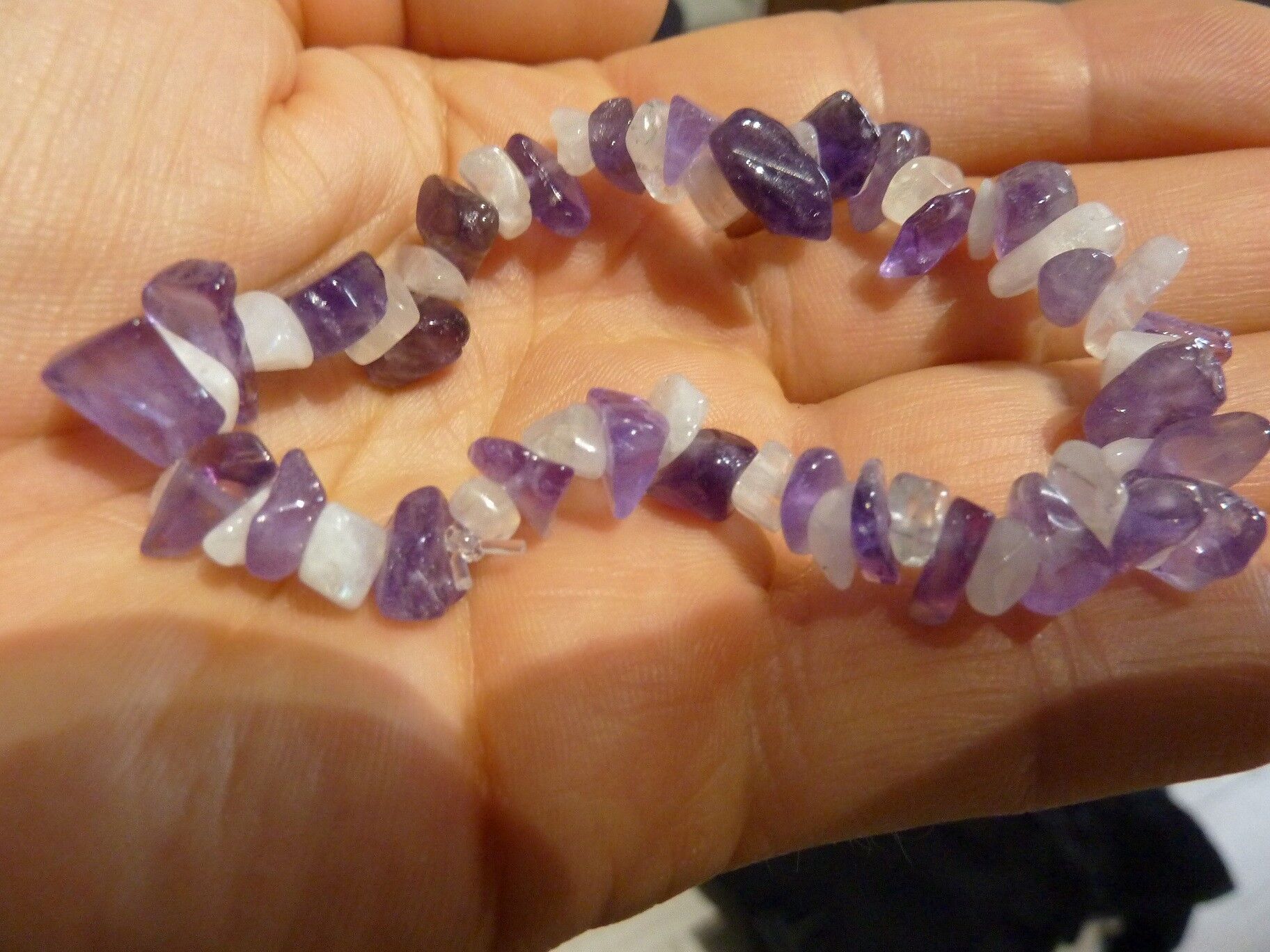 Bracelet en pierre de lune et amethyste – Image 4