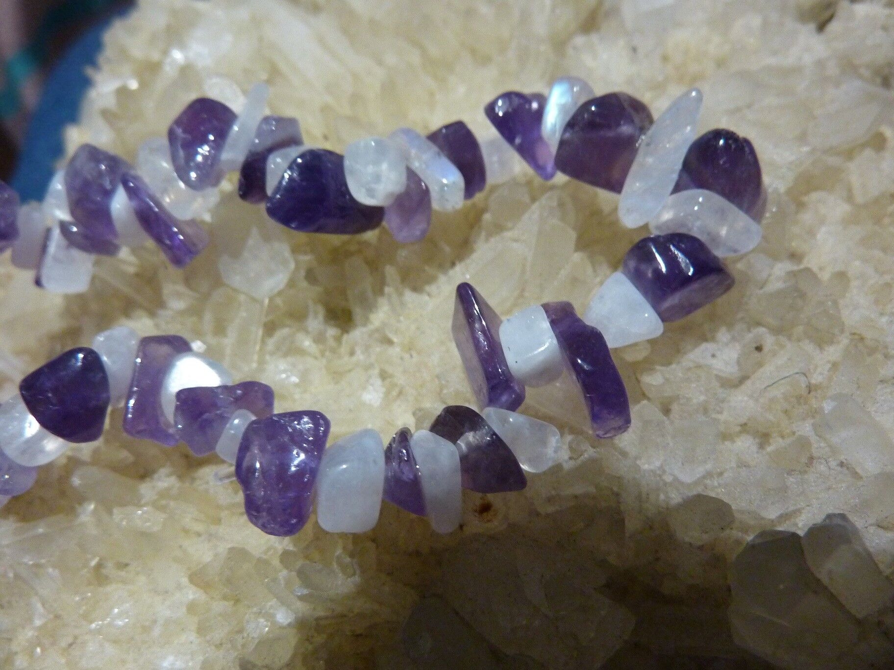 Bracelet en pierre de lune et amethyste – Image 3