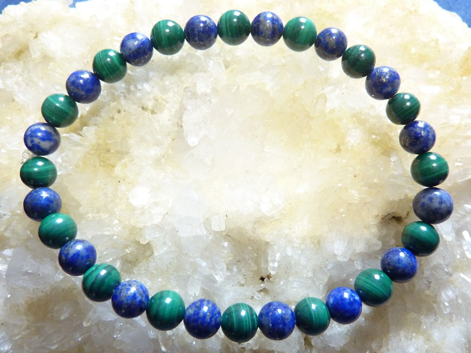 BRACELET MALACHITE-LAPIS LAZULI 6 mm – Image 4