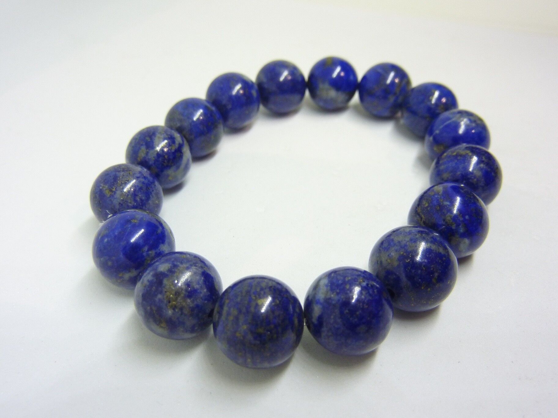 Bracelet lapis lazuli - Perles rondes 12 mm – Image 3
