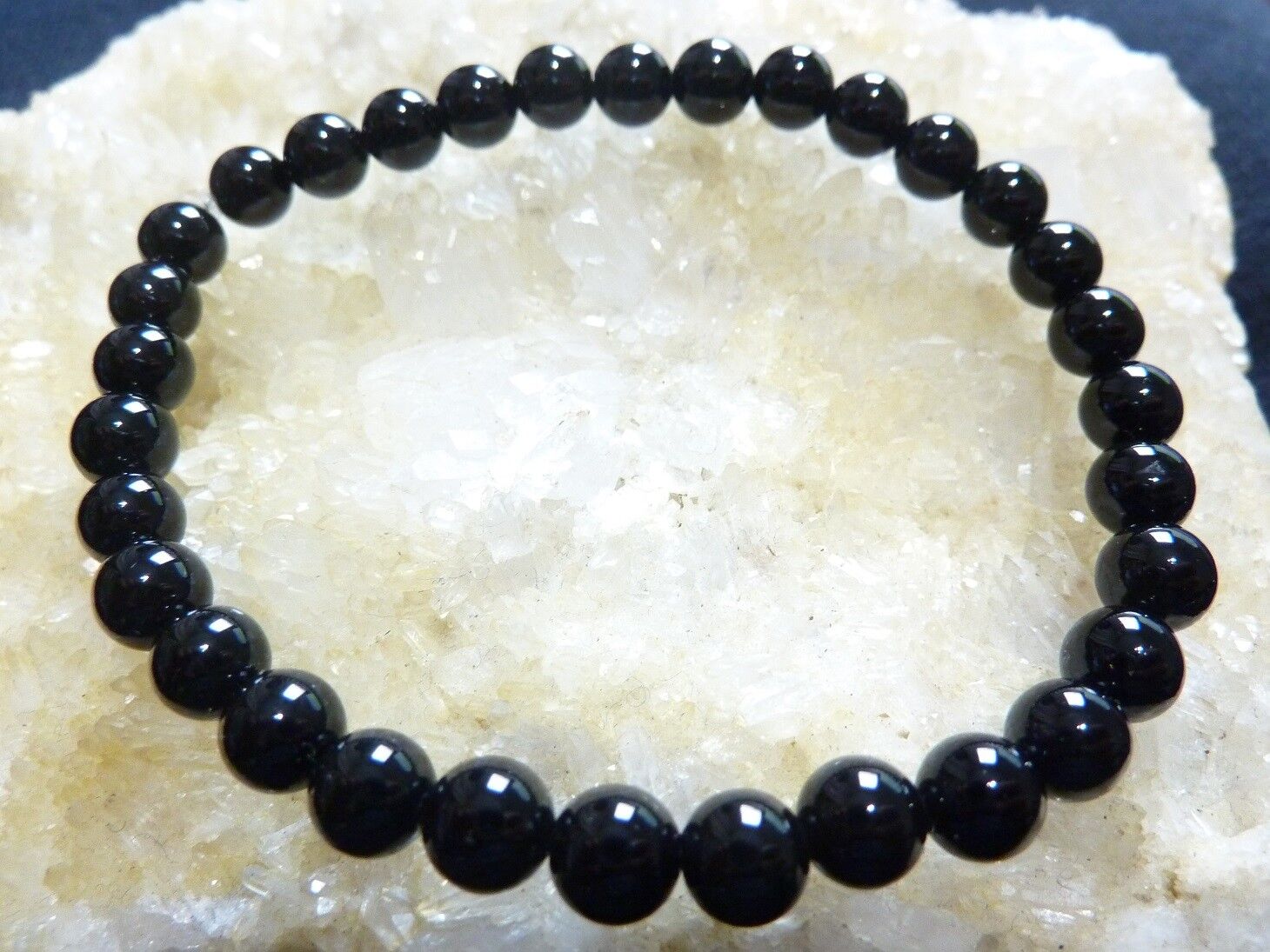 Bracelet tourmaline noire perles rondes 6 mm – Image 2