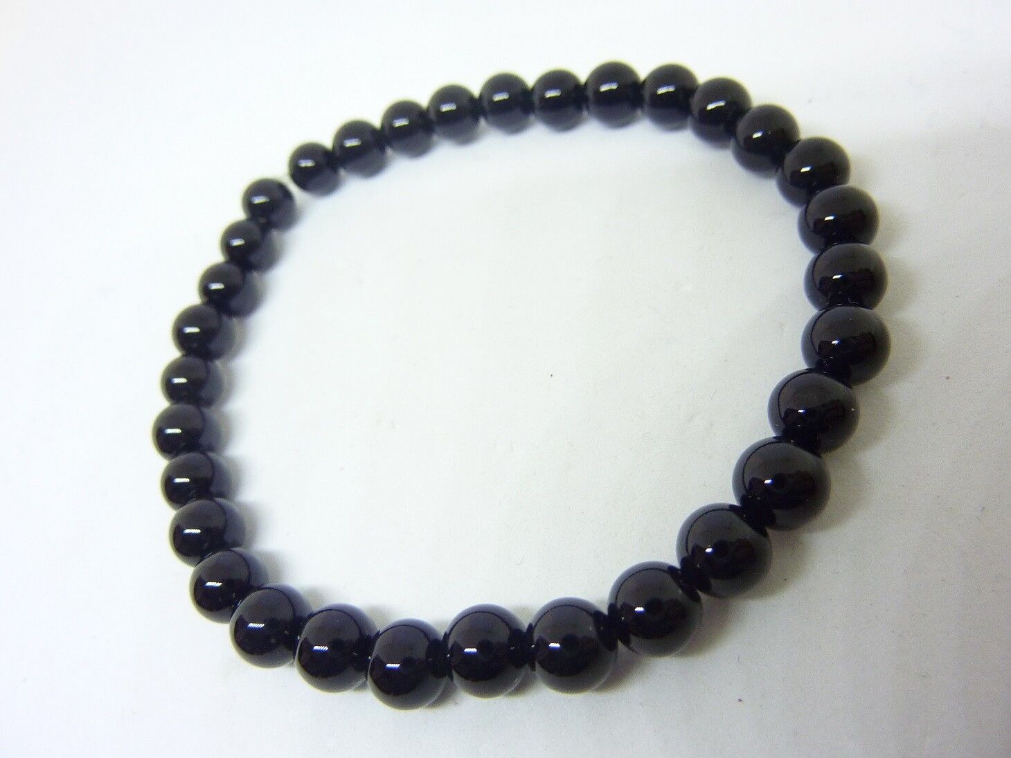 Bracelet tourmaline noire perles rondes 6 mm – Image 3