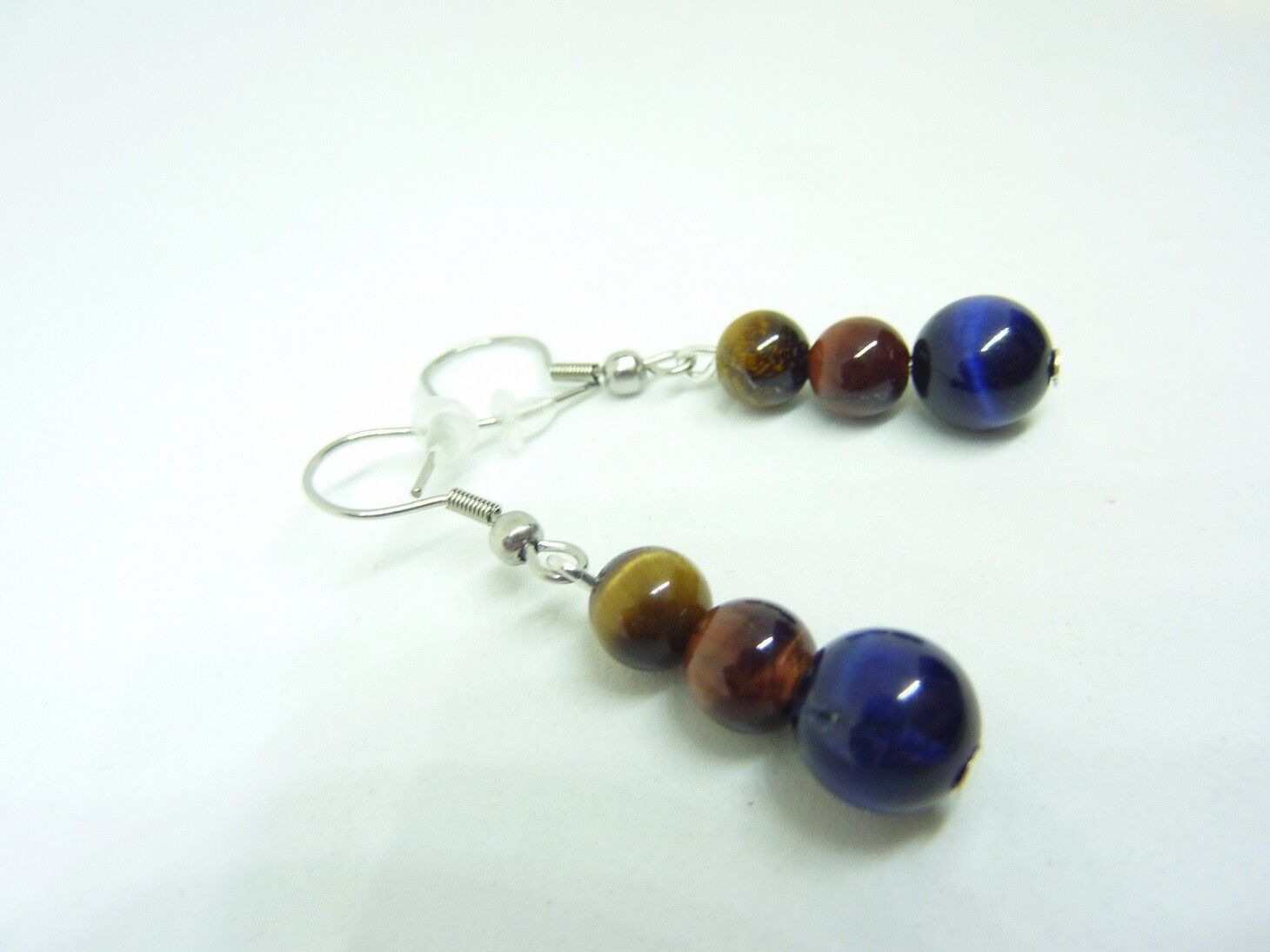 Boucles d'oreilles Oeil de tigre-oeil de faucon-oeil de taureau – Image 4