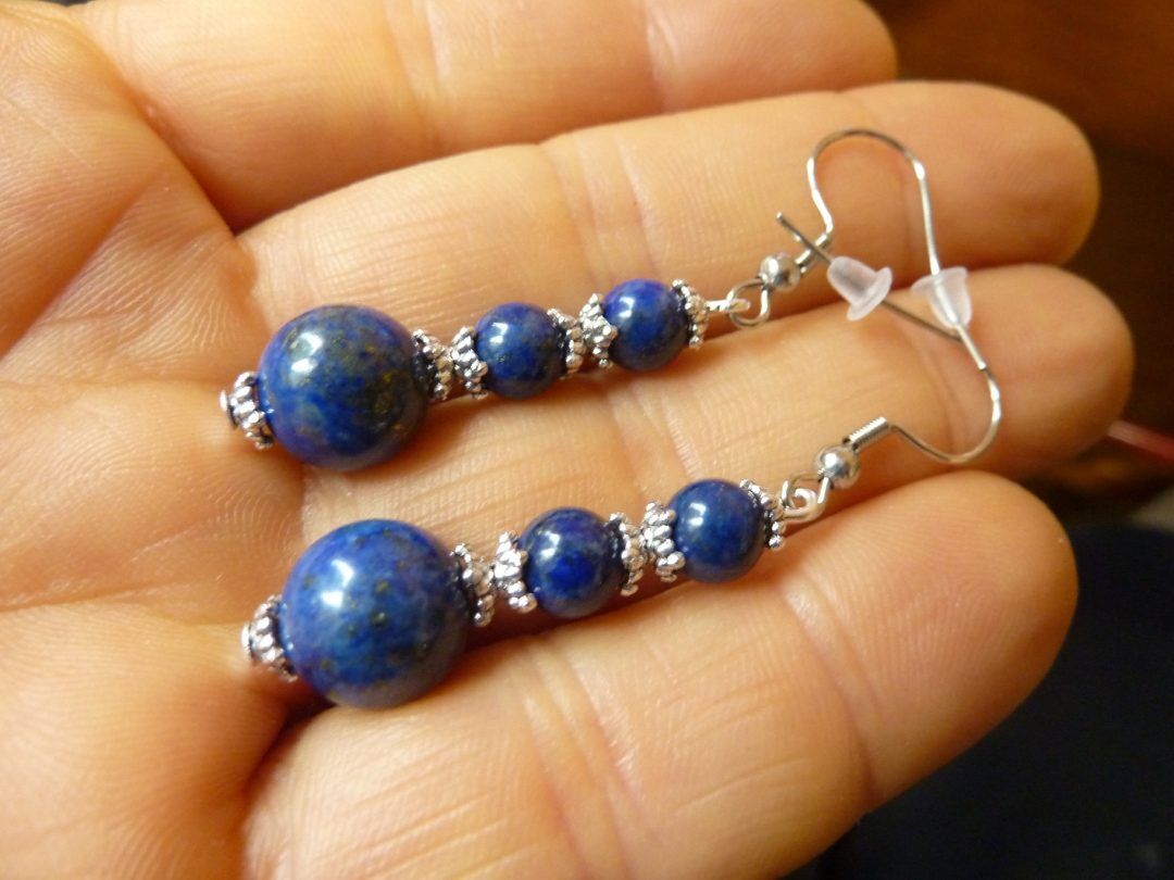 Boucles d'oreilles lapis lazuli Naturelle