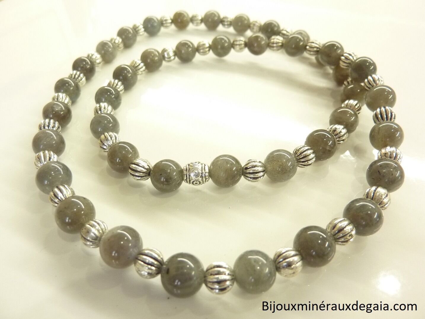 COLLIER LABRADORITE 8 MM