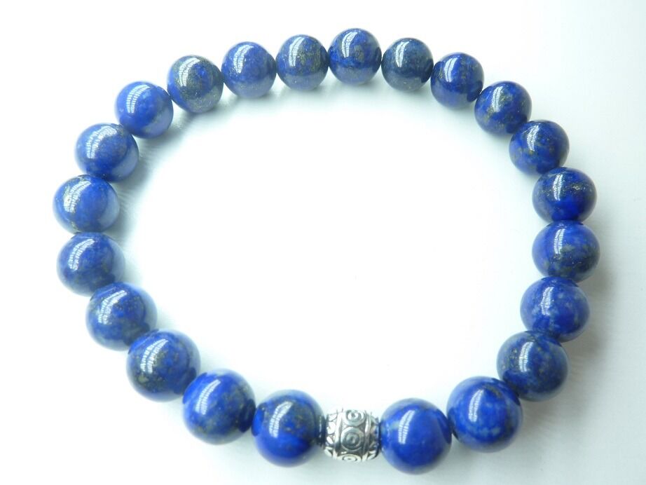 Bracelet lapis lazuli - Perles rondes 8 mm