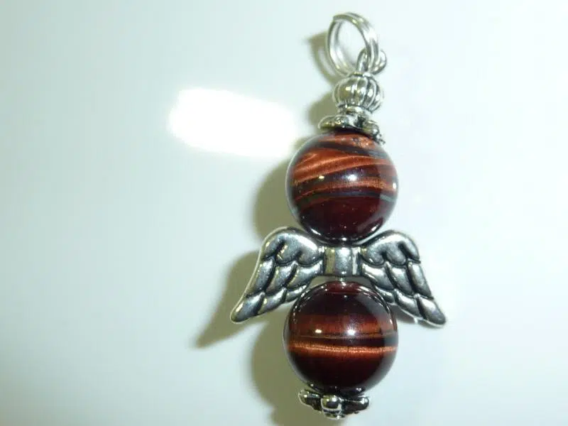 Pendentif ange Protection Oeil de taureau perles rondes 10mm