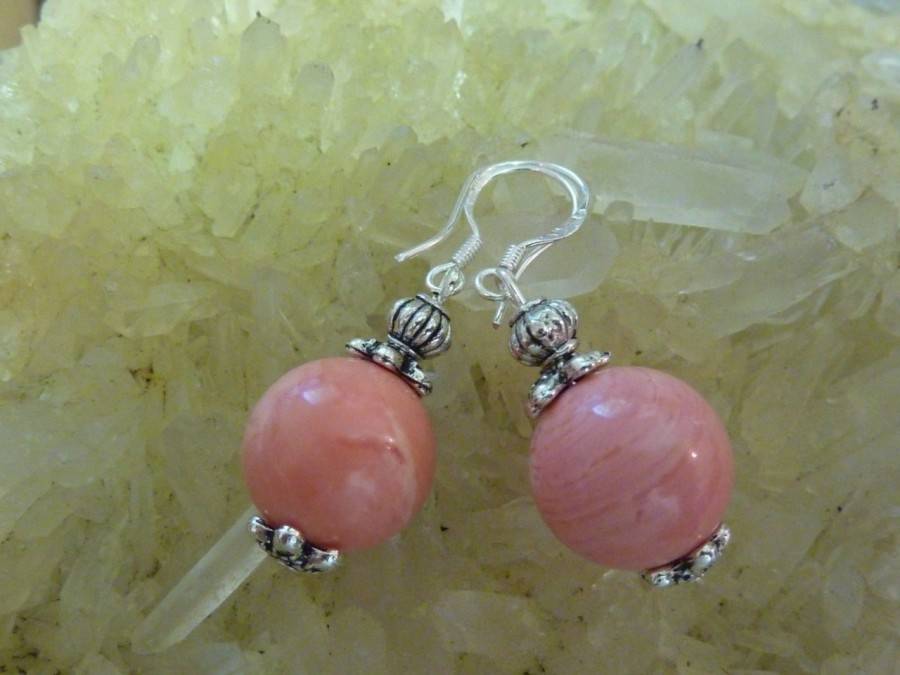 BOUCLES D'OREILLES CORAIL ROSE 12 MM