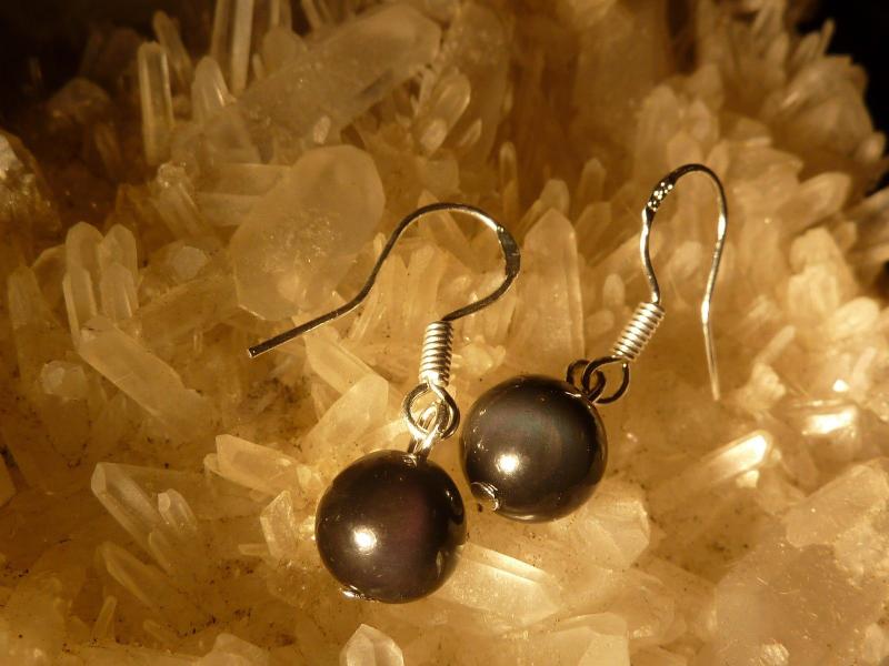 Boucles d'oreilles Obsidienne oeil celeste