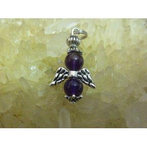 Pendentif améthyste - perles rondes 6 mm