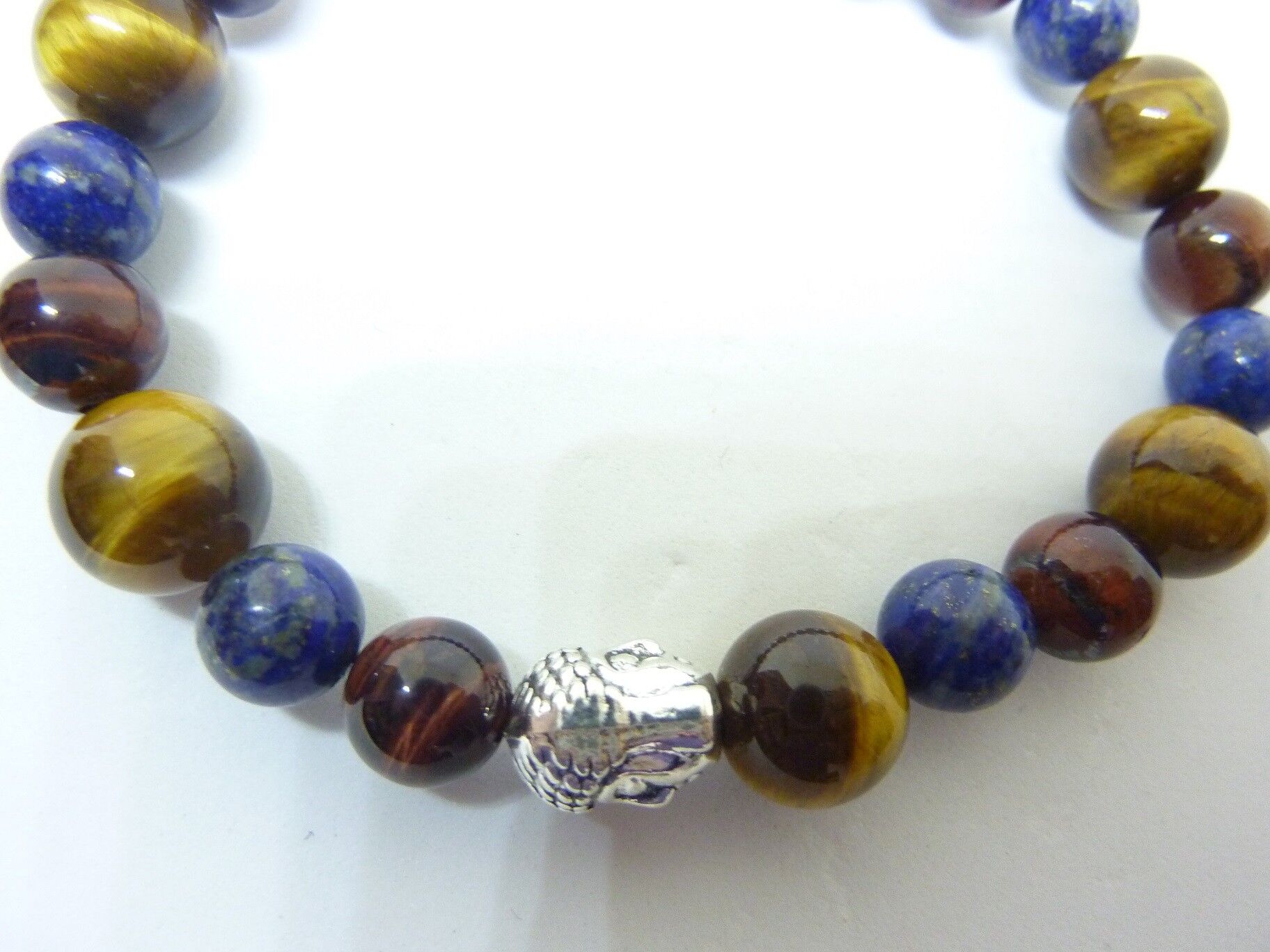 BRACELET PROTECTION BOUDDHA-OEIL DE TIGRE-TAUREAU-LAPIS LAZULI – Image 3