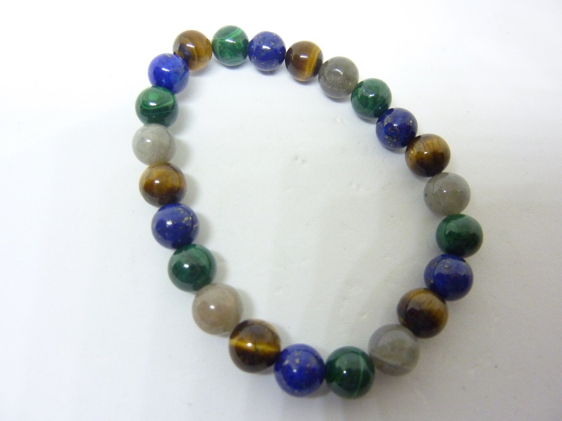 Bracelet Malachite-Lapis lazuli-oeil de tigre-Labradorite – Image 3