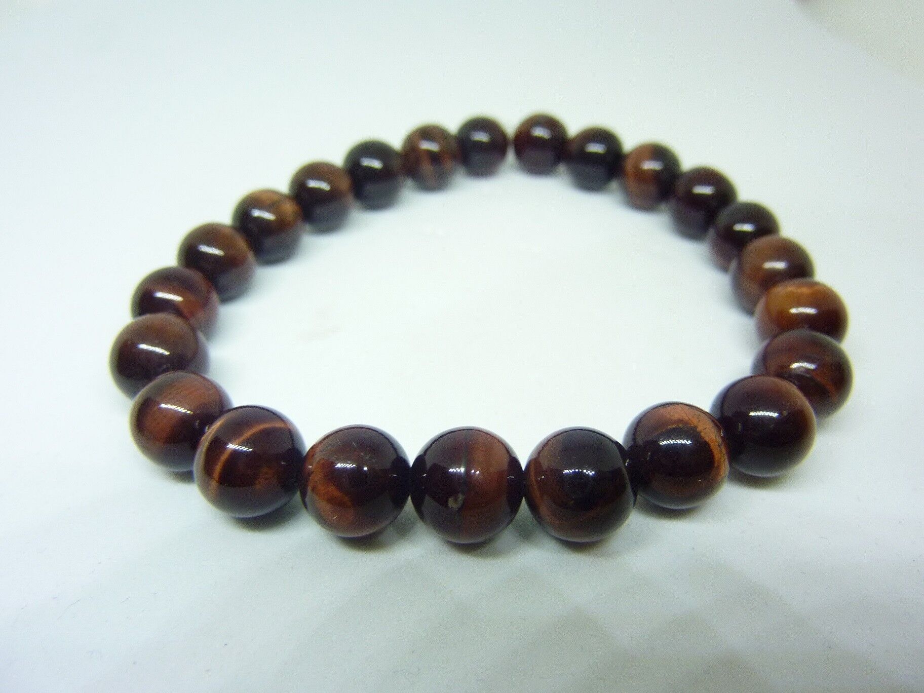 BRACELET OEIL DE TAUREAU PERLES 8 MM – Image 9