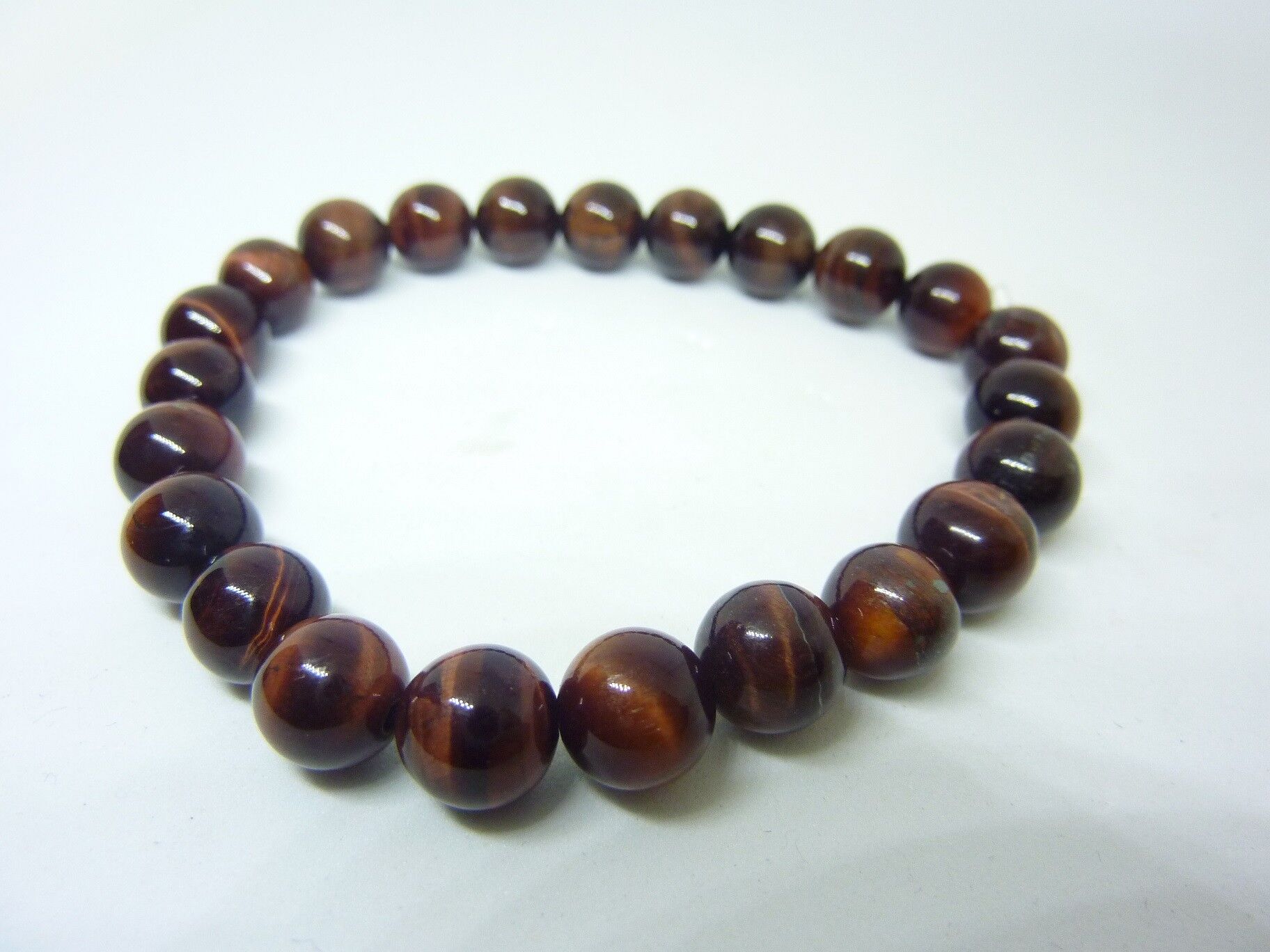 BRACELET OEIL DE TAUREAU PERLES 8 MM – Image 7