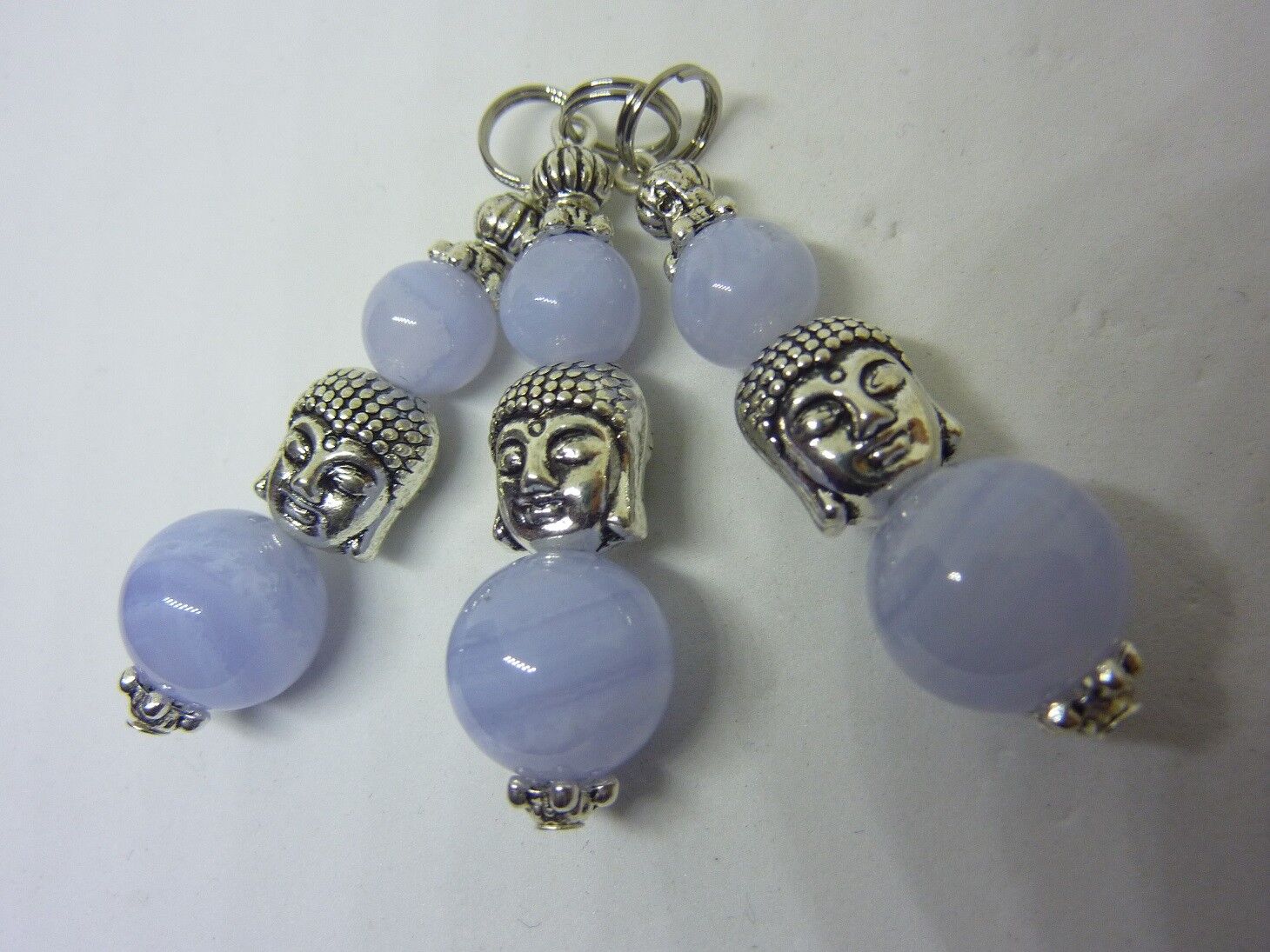 Pendentif Bouddha Zénitude calcédoine bleue