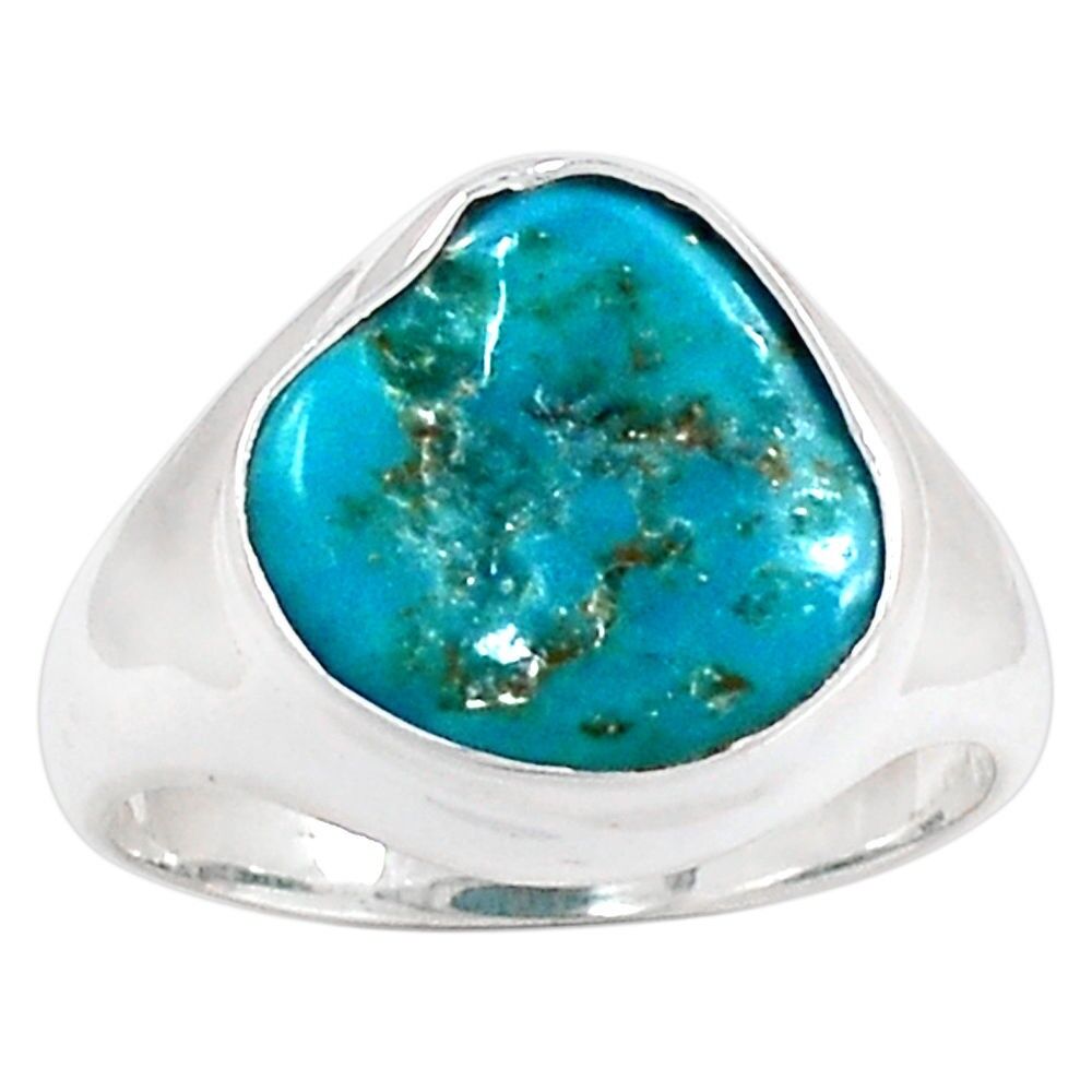 BAGUE TURQUOISE MONTURE EN ARGENT 925.TAILLE 60 REF 7386