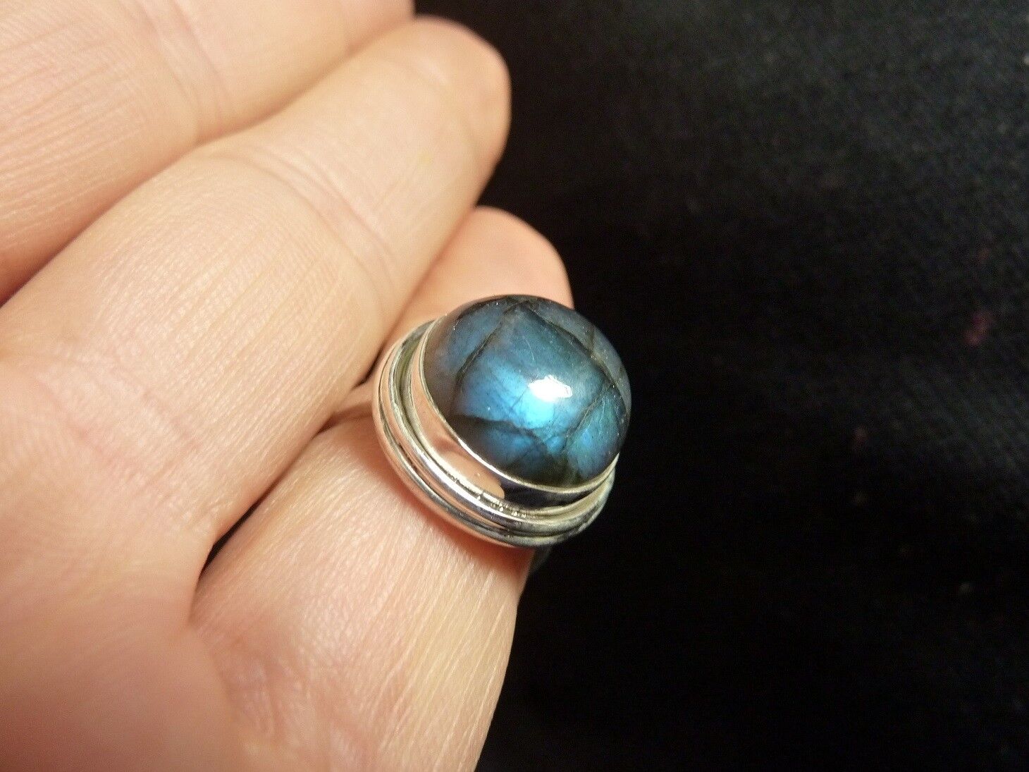 BAGUE EN LABRADORITE & ARGENT 925 TAILLE 52 3/4 ref 1700 – Image 3