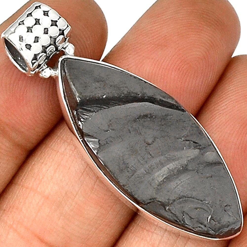 PENDENTIF PROTECTION SHUNGITE MONTURE ARGENT 925 ref 4233